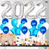 Silver 2022 Balloons Numbers - 40 Inch | Graduation Balloons 2022 with 18 Inch, Star Balloons | Blue and Silver Graduation Decorations | Graduation Party Decorations 2022 | Class of 2022 Decorations