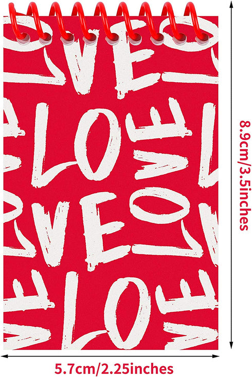 Elcoho 48 Pieces Mini Valentine Day Notepads Spiral Notepads Paper Notepads in 12 Designs for School Valentines Day Party Favors, 3.50 x 2.24 Inch
