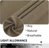 Linen Blend Textured Semi-Sheer Grommet Window Curtain Panels for Living Room Bedroom Farmhouse Window Treatment Curtains, Brown, 37 x 63 Inch, 2 Panels