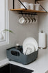 Umbra Tub Dish Drying Rack Lightweight Self-Draining Dish Rack for Kitchen Sink and Counter at Home, RV or Motorhome, Charcoal