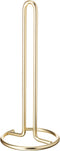 Spectrum Diversified Euro Holder for Kitchen Countertops, Bars & Dining Tables Steel Paper Towel Stand, Fits Standard & Jumbo Rolls, Gold