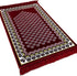 Modefa Prayer Rug Free Prayer Cap & Beads - Thin Velvet Namaz Sajadah Janamaz Floral Daisy Arch (Red)