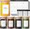 162 Minimalist Spice Jar Labels - Preprinted Spice Stickers - Black Text on White Waterproof Label - Fits Round Bamboo Jars or Rectangular Spice Jars - Herb Seasoning Kitchen Pantry Labels Stickers