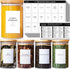 162 Minimalist Spice Jar Labels - Preprinted Spice Stickers - Black Text on White Waterproof Label - Fits Round Bamboo Jars or Rectangular Spice Jars - Herb Seasoning Kitchen Pantry Labels Stickers