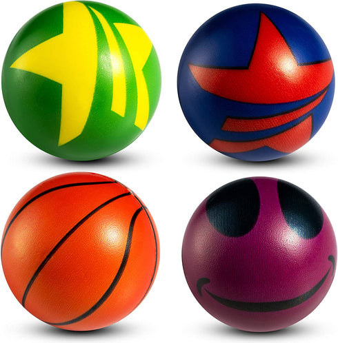 50 Mini Stress Balls Assortment - Bulk 2 Inch Soft Toy Variety Pack Stress Relief Balls, Squeezable Sensory Fidget Balls for Kids, Party Favors, Birthday Gifts for Boys & Girls