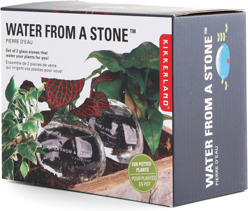 Kikkerland "Water from a Stone Blown Glass Automatic Self-Watering Plant Globes, Set of 2