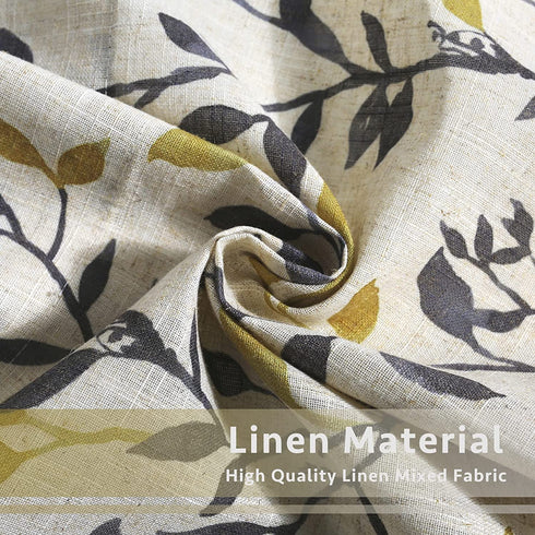 Inselnwald Tree Leaves Linen Kitchen Valance, Small Window Curtain Valance for Bathroom Dining Room Living Room Bedroom Rod Pocket 54 by 18 Inches Mustard Yellow
