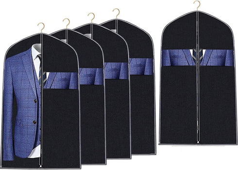 Garment Bag Suit Bag for Travel and Storage, Breathable 40 inch Suit Jacket Covers Clothes Bags with Clear Window Dust Proof Protector for Suit Coat, Jacket (40˜™ x 24˜™ - 5 pcs)