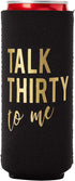 Talk Thirty To Me Can Coolers, 30th Birthday Party Coolies, Set of 12, Black/White/Pink and Gold Thirtieth Birthday Cup Coolers, Perfect for Birthday Parties, Birthday Decorations (Black, Slim)