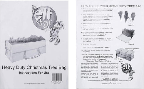 Christmas Tree Storage Bag- For 7.5 FT Artificial Trees- Quality Green Canvas & Binding Straps-Protects Holiday Decorations & Inflatables by Elf Stor