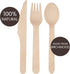 Greenly Wood 200 Pack Disposable Wooden Utensils Set | All Natural Birchwood Biodegradable Compostable Cutlery (100 Forks, 50 Spoons, 50 Knives)