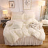 LIFEREVO 2 Pack Shaggy Plush Faux Fur Pillow Shams Fluffy Decorative Pillowcases Zipper Closure (Standard Queen Light Beige)