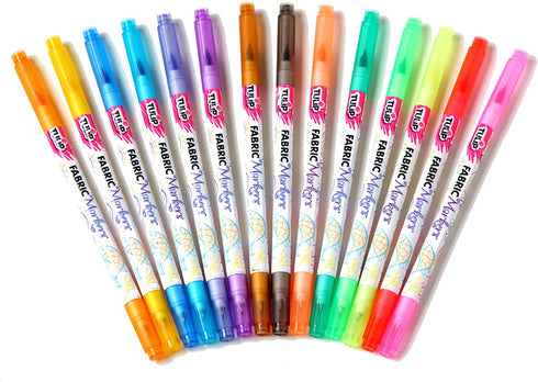 Tulip Dual Tip Fabric Markers 14 Pack - Fine Tip & Brush Tip