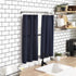 No. 918 Martine Microfiber Semi-Sheer Rod Pocket Kitchen Curtain Valance and Tiers Set, 54 in x 24 in (3 Piece), Navy Blue