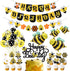 Honey Bumble Bee Party Decorations Honey Bee Banner Cake Cupcake Topper Garland Balloons Wrappers for Bee Theme Birthday Party Baby Shower Supplies
