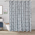 Xikaywnt Geometric Shower Curtain for Bathroom - Fabric Textured Moroccan Waterproof Bathroom Curtain with 12 Hooks, 70 x 72 Inch Grey