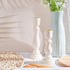 GORGECRAFT 2 Size Unfinished Wooden Candlesticks Wood Holders Metal Candle Holder Cup 4/5 Inch Hole Classics for Home Wedding Decorations