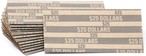 Sacagawea Dollar Coin Wrappers, 100 Flat Striped Coin Wrappers