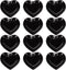 Delling Soy Sauce Dish -Black Sauce Cups - Heart Dipping Bowls/Small Bowls for Ketchup, Soy or Seasoning and Christmas Thanksgiving Valentines Day Gifts-12 Packs, 1.3 Oz
