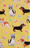 Mainstream Happy Easter with Dogs Vinyl Flannel Back Tablecloth (Yellow, 60inch Round)