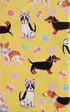 Mainstream Happy Easter with Dogs Vinyl Flannel Back Tablecloth (Yellow, 60inch Round)