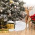 TOBEHIGHER Christmas Tree Skirt - Perfect for Christmas Decorations Indoor Outdoor, 36 Inches Large Snowy White Faux Fur Double Layers Tree Skirt, Soft Thick with Silver Snowy Pattern