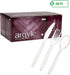 Clear Plastic Cutlery | Heavy Duty & Solid Disposable Silverware Utensils Set | Perfect for Weddings, Buffets, Luncheon & More | 180 Forks, 120 Spoons & 60 Knives Combo Pack | 360 Count