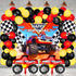 75 Pieces Monster Truck Party Supplies Monster Truck Balloons Decoration Set Including 1 Monster Truck Themed Backdrop 2 Monster Truck Balloons 2 Mosaic Race Foil Balloons and 70 Multicolor Balloons