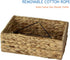 Hand Woven Square Tissue Box Cover Holder | Rustic Wicker Straw Tissue Paper Box Napkin Dispenser Organizer for Kitchen, Bathroom and Office (Water Hyacinth) (Rectangular)