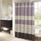Serene Flora Fabric Shower Curtain , Embroidered Transitional Shower Curtains for Bathroom , 72 X 72 , Purple