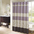 Serene Flora Fabric Shower Curtain , Embroidered Transitional Shower Curtains for Bathroom , 72 X 72 , Purple