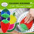 Durable Dish Scrubber by Dish Scrubbie (5PK) Fruit Shaped Kitchen Sponge Washing Dishes Reusable Sponges for Scrubbing, Cleaning, Dishwashing No Odor Scrubbers to Replace Dish Cloth, Scrub Pad