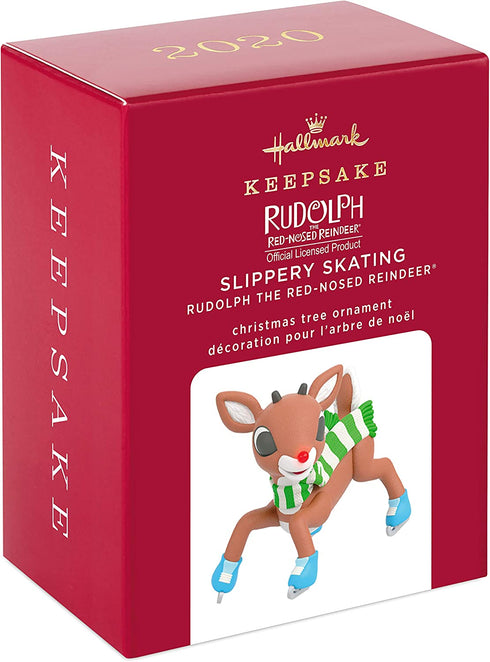 Hallmark Keepsake Christmas Ornament 2020, Rudolph the Red-Nosed Reindeer Slippery Skating, Light-Up