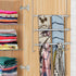 Auledio Adjustable Over The Door Triple Towel Rack with Hooks,Silver