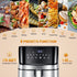 Air Fryer, 6 Quart Air Fryer Oven, Air Fryer Oven Cooker with Recipes, 8 Preset Menus Electric Hot Air Fryers Oven Oilless Cooker with LCD Digital Screen for Baking, Roasting, Dehydrating, with Accessories Black