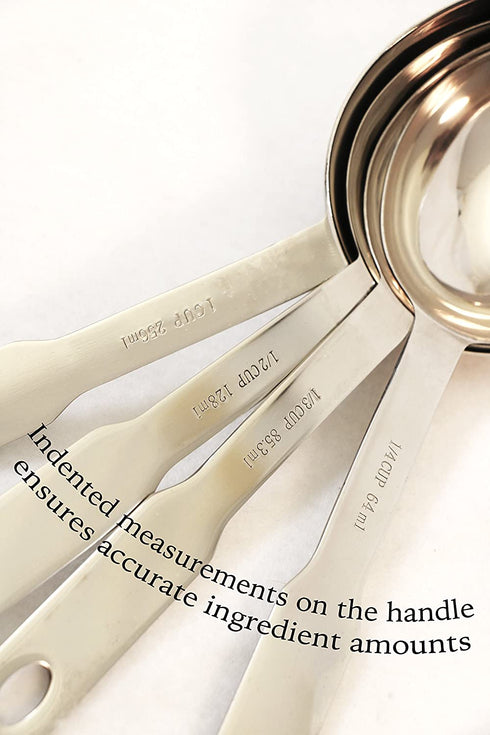 ExcelSteel 4 Piece Heavy Duty Stainless Steel Measuring Spoons, Silver