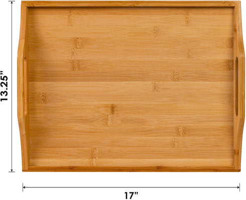 Rossie Home Large Natural Bamboo Serving Tray - Natural - Style No. 75507, 17x13