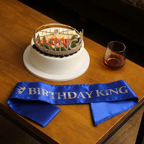 Birthday king sash and King's Crown, Birthday Gifts for Men's Birthday Party