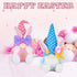 2PCS Bunny Easter Gnome Plush Easter Decorations Handmade Rabbit Dolls Easter Gifts for Kids Elf Home Ornaments for Living Room Easter Table Decor Spring Holiday Decor 14 Inches Pink and Blue