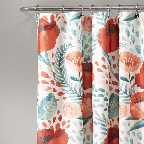Lush Decor, Multi Poppy Garden Shower Curtain, 72" x 72"