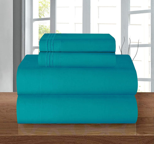 Elegant Comfort Luxury Soft 1500 Thread Count Egyptian 4-Piece Premium Hotel Quality Wrinkle Resistant Coziest Bedding Set, All Around Elastic Fitted Sheet, Deep Pocket up to 16inch, Queen, Turquoise