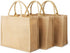 Segarty Tote Bags, 3 Pack Medium Burlap Jute Reusable Canvas Gift Favors Bag with Handles Blank Totes Bulk for Bridesmaid Wedding, Women Market Grocery Shopping, Bachelorette Party, Beach Trip, DIY