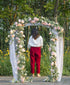 PARTY JOY 4pcs Flower Garland Fake Rose Vine Artificial Flowers Hanging Rose Ivy Hanging Baskets Wedding Arch Garden Background Decor (Pink,4)