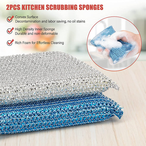 Grill Brush and Scraper Bristle Free, Grill Cleaner -Extra Strong Grill Cleaning Brush,18" Stainless Steel Barbecue Triple Scrubber BBQ Brush for Gas/Charcoal Grilling Grates -Scrubbing Sponges