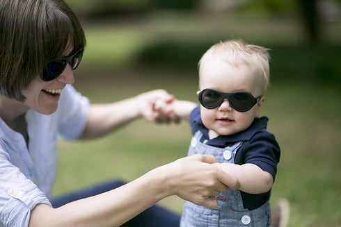 Babiators Baby, Toddler & Kids Aviator Sunglasses, 100% UV Protective, Black, 0-2 Years