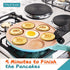 FRUITEAM Griddle Pan, Pancake Pan Nonstick 10 Inch Pancake Maker Mini Pancake Mold Pan 7-Cup Blini Pan Grill Pan for Kids Gifts Cake