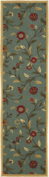 Ottomanson Ottohome Collection Contemporary Leaves Design Rubberback Runner Rug, 20" x 59", Seafoam