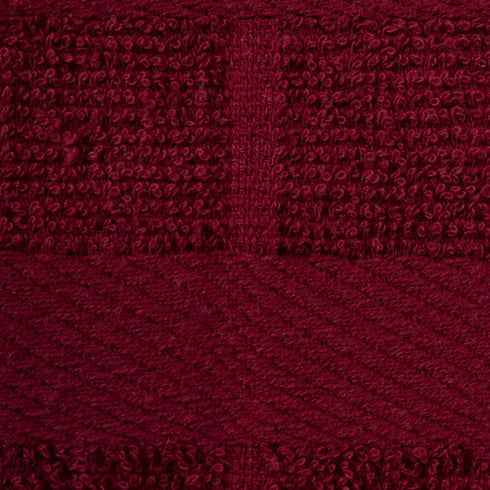 DII Basic Terry Collection Solid Windowpane Dishcloth Set, 12x12, Wine, 6 Piece