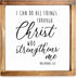 I Can Do All Things Through Christ Wall Art Sign 12x12 Inch - Christian Wall Art, Bible Verse Wall Decor, Scripture Wall Art, Philippians 4 13 Wall Decor, Wooden Bible Verse Sign, Farmhouse Wall Decor