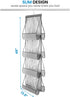 Zober Hanging Purse Organizer For Closet Clear Handbag Organizer For Purses, Handbags Etc. 8 Easy Access Clear Vinyl Pockets With 360 Degree Swivel Hook, Gray, 48? L x 13.8? W